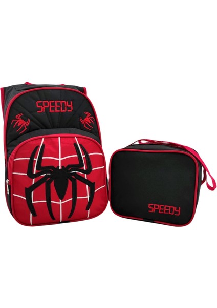 Speedy Örümcek Nakışlı Ilk Okul Çantası Beslenme Çantası 2018
