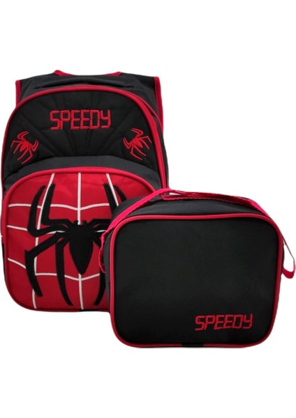 Speedy Örümcek Nakışlı Ilk Okul Çantası Beslenme Çantası 2018 fiyatları
