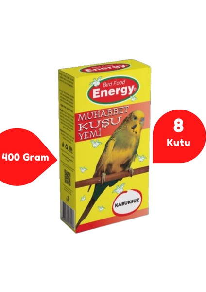 Kabuksuz Muhabbet Kuş Yemi 400 Gram-8 Kutu fiyatları