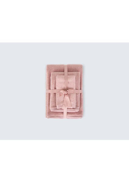 Owen 3'lü Banyo Havlu Seti Pembe