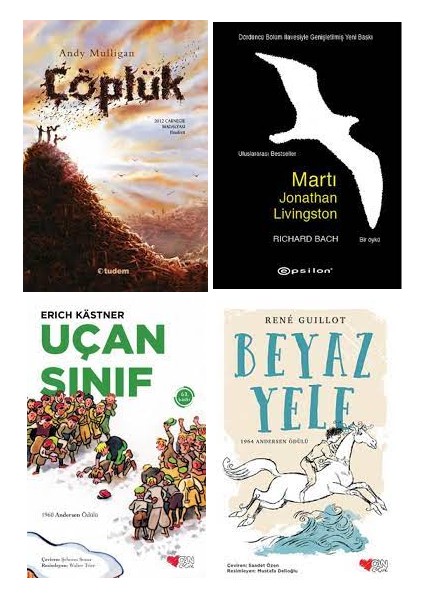8+ Yaş Okunması Gerekenler Seti / Çöplük - Martı Jonathan Livingston - Uçan Sınıf - Beyaz Yele