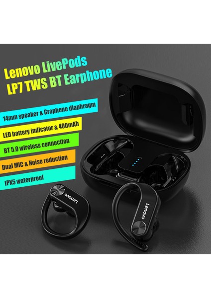 Livepods Lp7 Bt 5.0 Kancalı Kulaklık - Beyaz (Yurt Dışından)