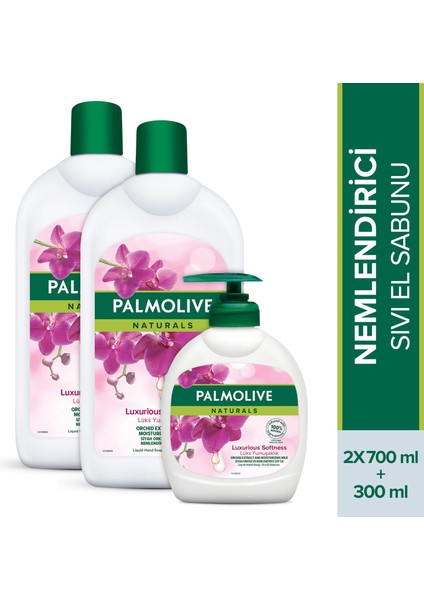 Naturals Siyah Orkide Nemlendirici Sıvı El Sabunu 300 ml + 700 ml + 700 ml