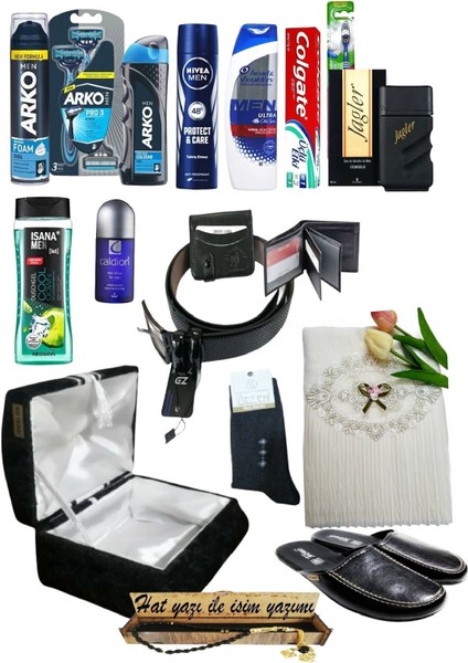 Damat Çeyiz Bohça Sandık Seti- Erkek Bakım Ürünleri - Damat Bohçası