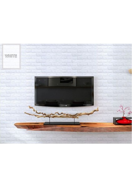Kendinden Yapışkanlı Duvar Paneli 3D Tuğla Beyaz