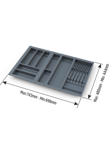 Çekmece içi kaşıklık ve Bıçaklık 74x48 Yandan ve Boydan 4,5 cm kesilebilir