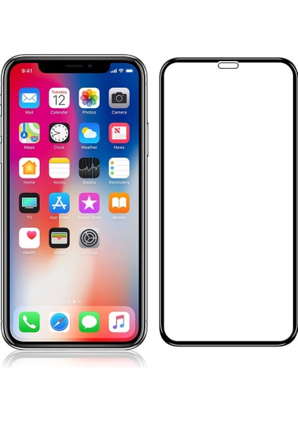 Iphone Xs 6d Kavisli Tam Kaplayan Temperli Kırılmaz Cam Ekran Koruyucu
