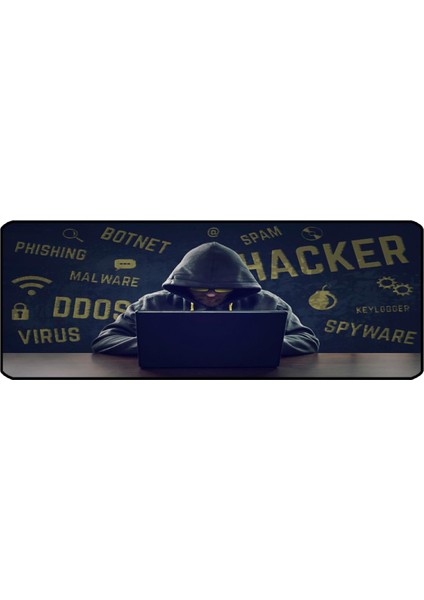 SGE TEKNOLOJİ 70 x 30 cm Hacker 1 Dikişli Kaydırmaz Taban Oyuncu Mouse Pad