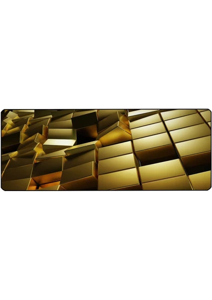 SGE TEKNOLOJİ 70 x 30 cm Gold Dikişli Kaydırmaz Taban Oyuncu Mouse Pad