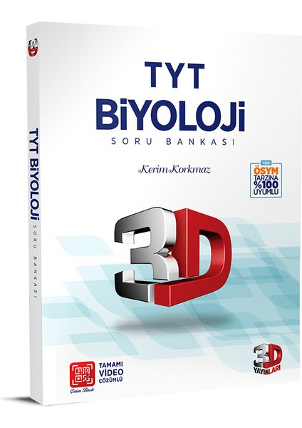 3D Yayınları TYT Biyoloji Soru Bankası Tamamı Video Çözümlü