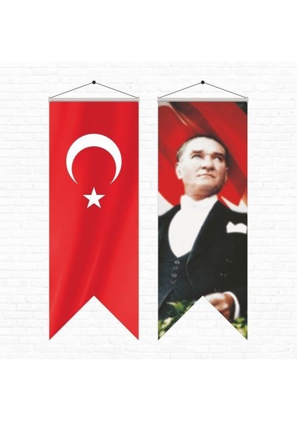 Atatürk Posteri ve Türk Bayrağı Kırlangıç 50 x 150 cm 2