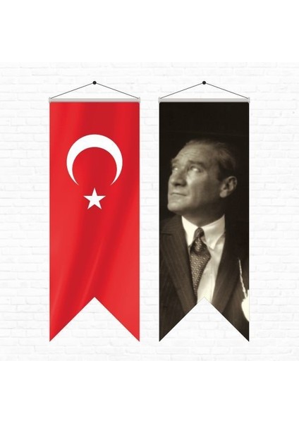 Atatürk Posteri ve Türk Bayrağı Kırlangıç 50 x 150 cm 6