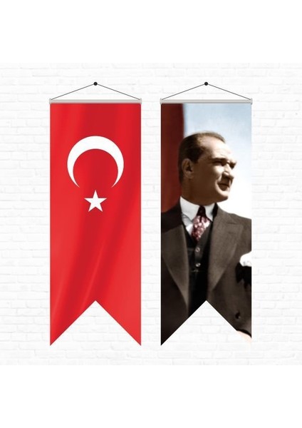 Atatürk Posteri ve Türk Bayrağı Kırlangıç 50 x 150 cm 7
