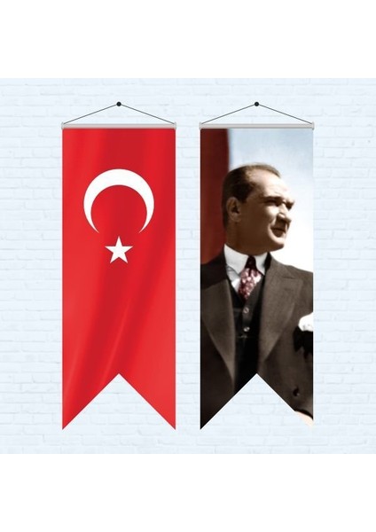 Atatürk Posteri ve Türk Bayrağı Kırlangıç 70 x 200 cm 7