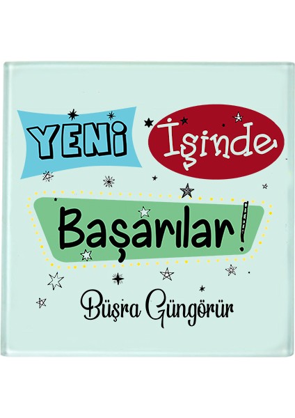 Yeni Iş - Ofis Hediyesi Isimli Bardak Altlığı (1 Adet)