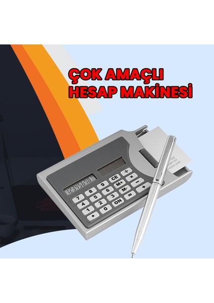 Çok Fonksiyonlu Kartvizitlik Kalem ve Hesap Makinesi Seti