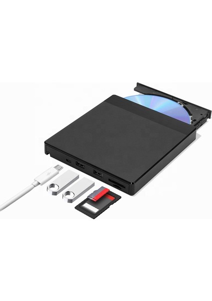 Triline Harici Dvd-Rw USB 3.0 + Sd Tf Kart Okuyucu + 3.0 USB Hub