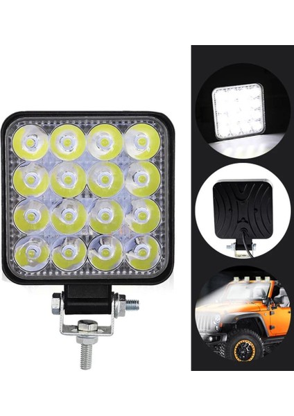 5 Adet Tepe Lambası Off Road Sis Bar 16 Ledli Güçlü Beyaz Işık