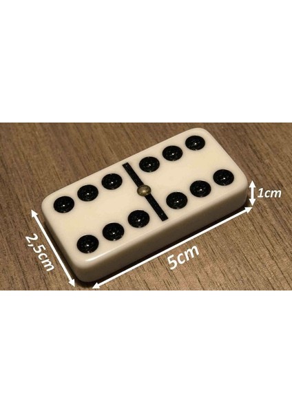 Büyük Boy Domino Oyun Seti Seramik Metal Kutulu 5 x 2,5 x 1 cm