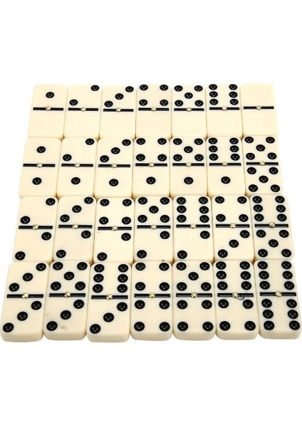 Büyük Boy Domino Oyun Seti Seramik Metal Kutulu 5 x 2,5 x 1 cm