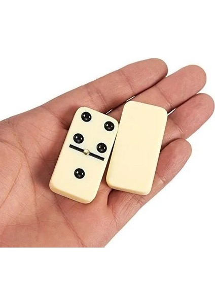 Büyük Boy Domino Oyun Seti Seramik Çantalı 5 x 2,5 x 1 cm