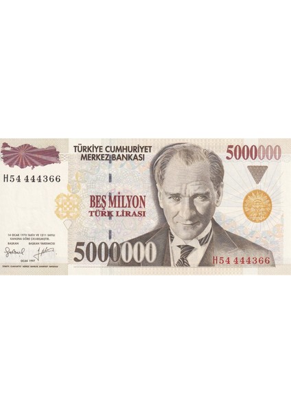 7.emisyon 5.000.000 Türk Lirası Çil fiyatları
