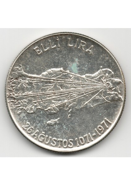50 Lira (1971) Alparslan Çil Gümüş Hatıra Para modelleri