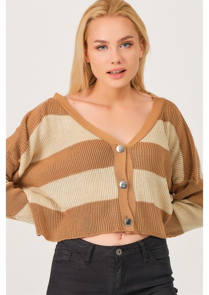 Z3008 Dewberry Kadın Hırka-Camel