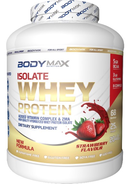 Protein Whey Isolate 2040 gr Izole Whey Protein Çilek Aromalı