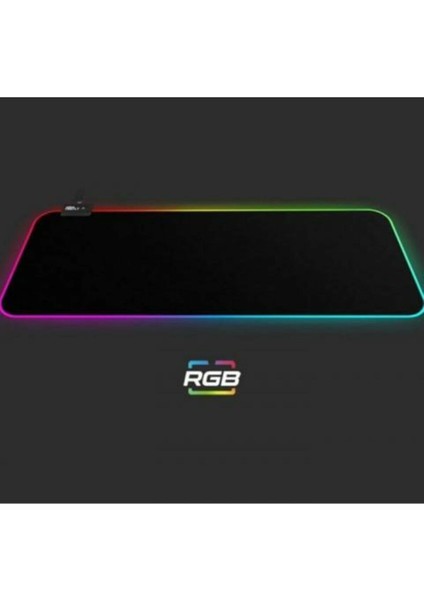 Rgb Ledli Işıklı Siyah Gaming Mousepad 70 x 30 cm Kaymaz Taban Oyuncu Mouse Pad