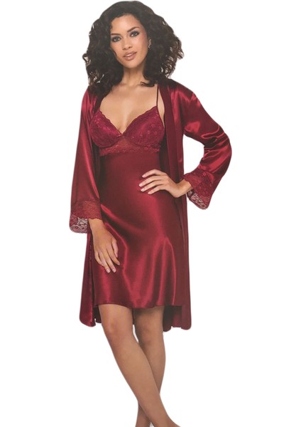 Pierre Cardin Saten Gecelik Sabahlık Takımı 4285