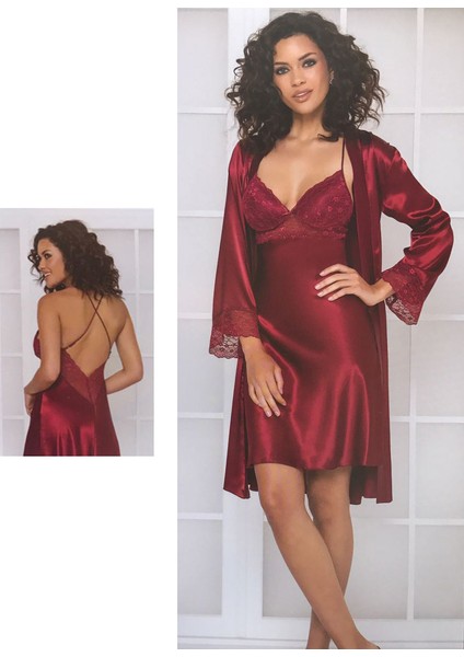 Pierre Cardin Saten Gecelik Sabahlık Takımı 4285 fiyatları