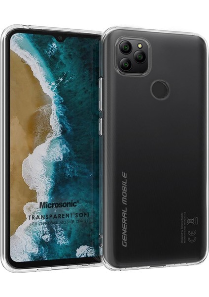 General Mobile Gm 21 Kılıf Transparent Soft Beyaz