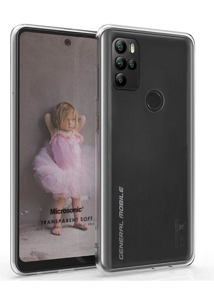 General Mobile Gm 21 Pro Kılıf Transparent Soft Beyaz