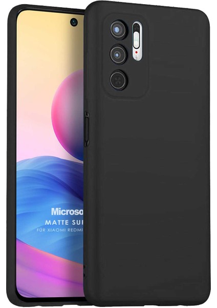 Matte Silicone Xiaomi Redmi Note 10 5g Kılıf Siyah