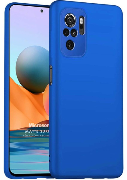 Matte Silicone Xiaomi Redmi Note 10 Kılıf Mavi