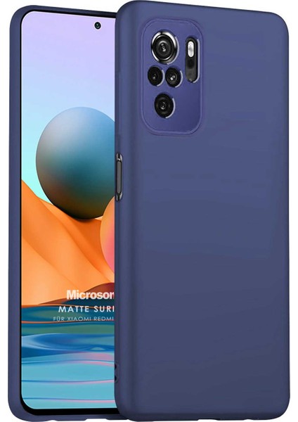 Matte Silicone Xiaomi Redmi Note 10 Kılıf Lacivert
