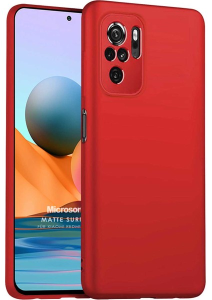 Matte Silicone Xiaomi Redmi Note 10 Kılıf Kırmızı