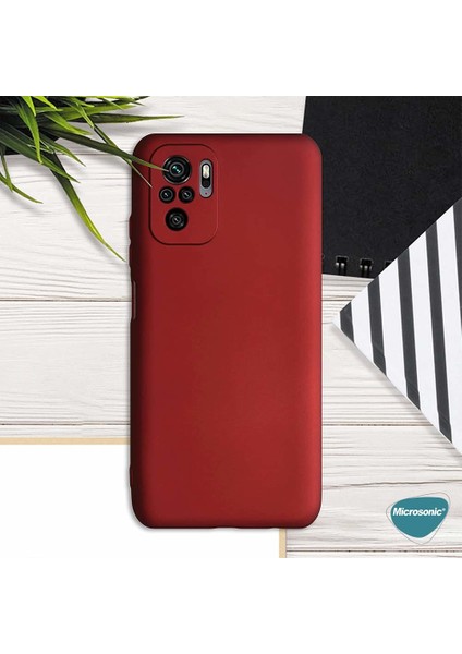 Matte Silicone Xiaomi Redmi Note 10 Kılıf Kırmızı