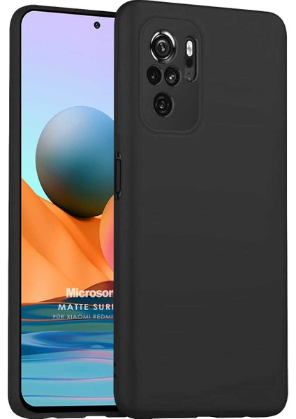 Matte Silicone Xiaomi Redmi Note 10S Kılıf Siyah