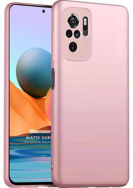 Matte Silicone Xiaomi Redmi Note 10S Kılıf Rose Gold