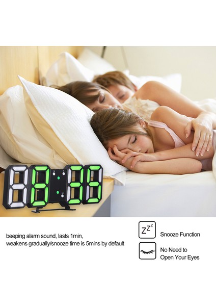 3D LED Dijital Saat Elektronik Masa Saati Çalar Saat (Yurt Dışından)