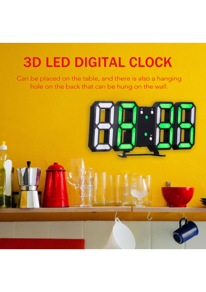 3D LED Dijital Saat Elektronik Masa Saati Çalar Saat (Yurt Dışından)