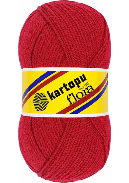 Flora K132 Koyu Kırmızı El Örgü Patik Ipi 100 gr