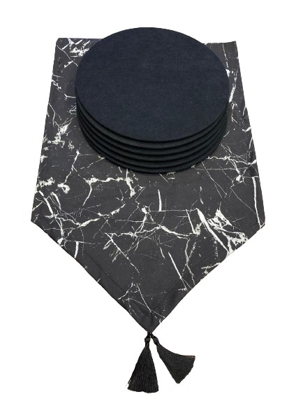 Siyah Mermer Runner Supla Takım