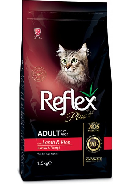 Plus Kuzulu ve Pirinçli Yetişkin Kedi Maması 1.5 kg