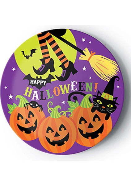 Halloween Temalı Karton Tabak 22 cm 8'li