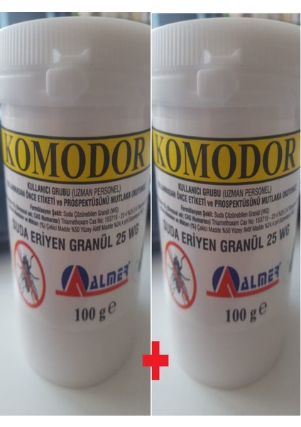 Almer Komodor Suda Eriyen Granül 25 Wg Sinek Yemi 100 gr x 2 Adet Skt 2023 (Yeni Ürün )