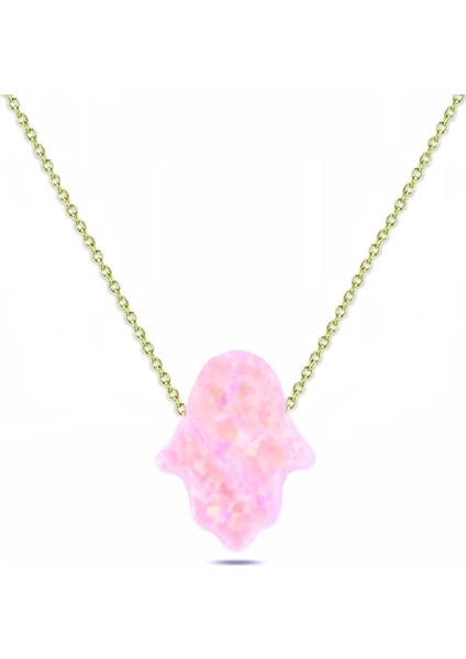 Pembe Fatma Ana Eli Resin Taş Kolye fırsatları