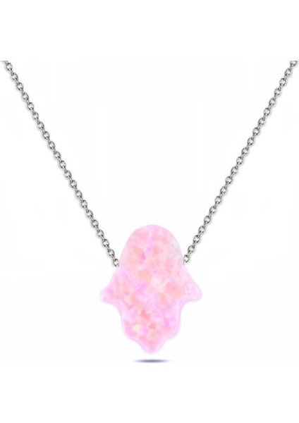 Pembe Fatma Ana El Izi Resin Taş Kolye